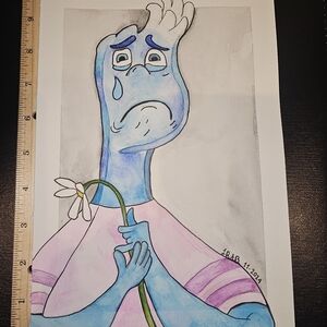 Pixar Elemental Wade Inspired Watercolor Original Painting On 7" X 10"